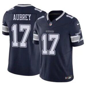 Mens Youths  Kids 17 Brandon Aubrey Vapor Navy Blue Stitched Jersey